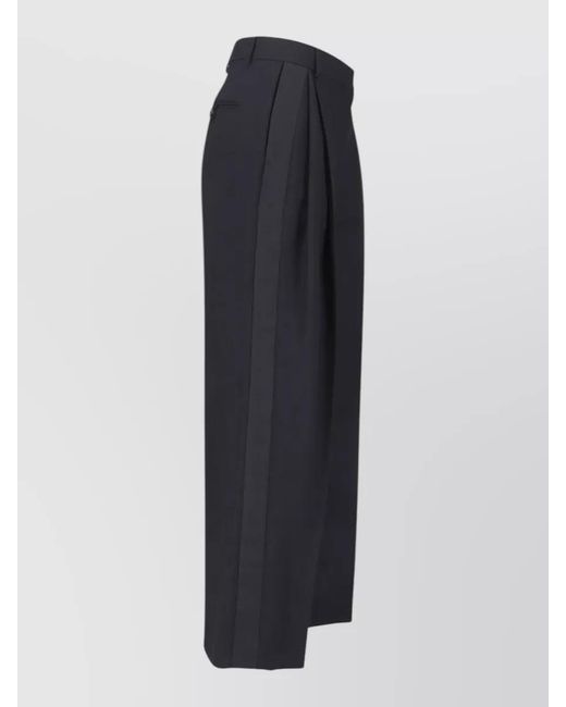 Stella McCartney Blue Tailored Trousers Belt Loops Pleats Side Pockets