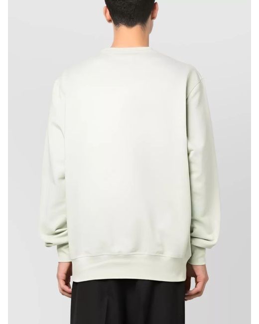 McQueen White Cotton Cross-Neck Sweatshirt for men