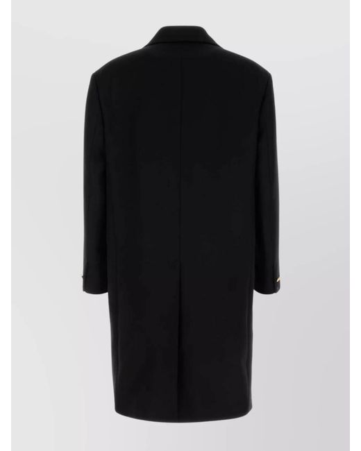 Versace Black Single Breasted Coat for men
