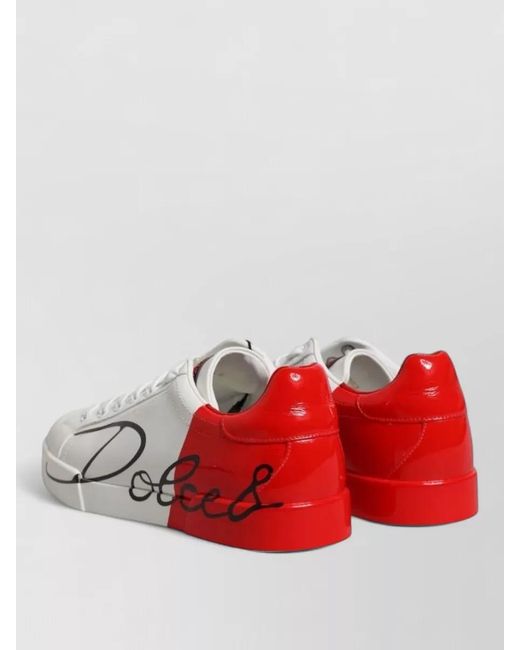 Dolce & Gabbana Gray Leather Low-Top Sneakers for men