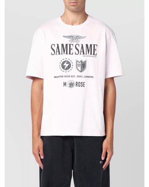 Martine Rose White Crew Neck Graphic Print Short Sleeves T-Shirt for men