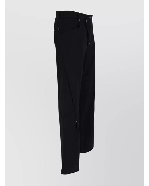 Kiko Kostadinov Black Virgin Wool Straight-Leg Trousers for men