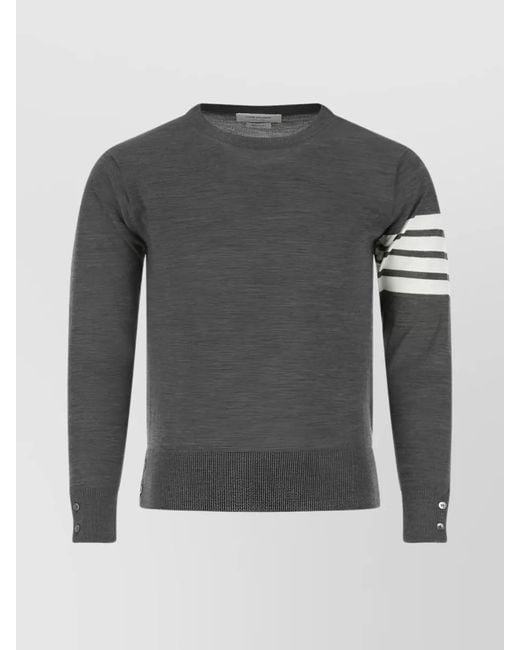 Thom Browne Gray Wool Ribbed Crewneck Jumper for men