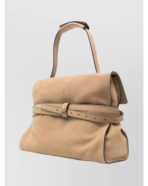 Moschino Natural Leather Top Handle Tote Bag