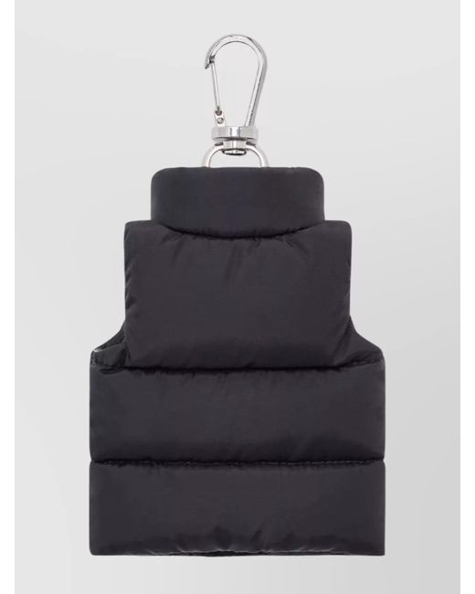 Moncler Blue Quilted Nylon Vest Keyring for men