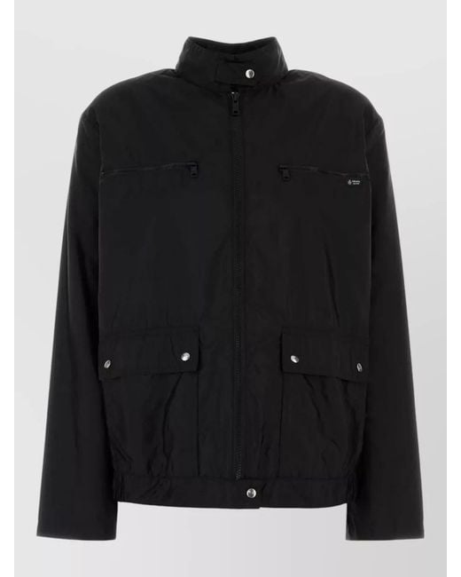 Prada Black Renylon Hooded Windbreaker Coat Long Sleeves