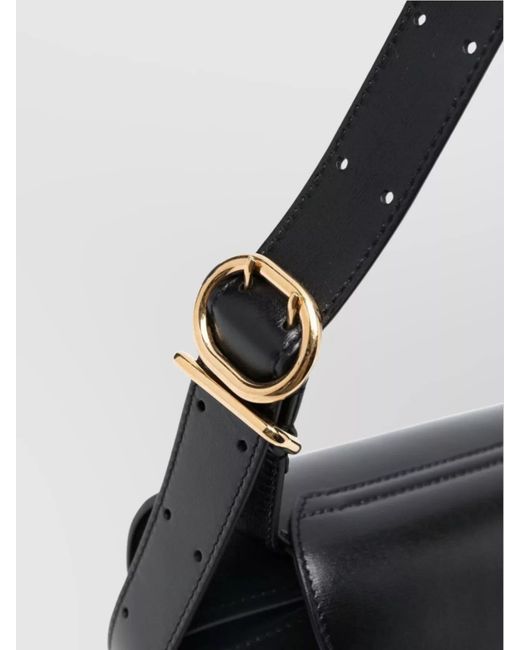 Jil Sander Black Cannolo Mini Leather Shoulder Bag