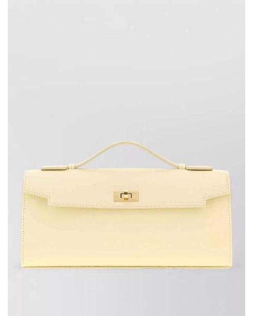 Anya Hindmarch Natural Mortimer Leather Clutch Bag Top Handle