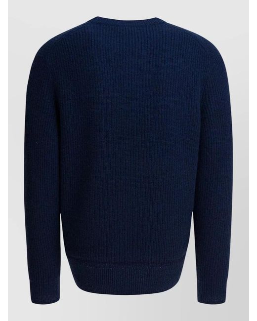Alex Mill Blue Jordan Cashmere Sweater Crew Neck Long Sleeves for men