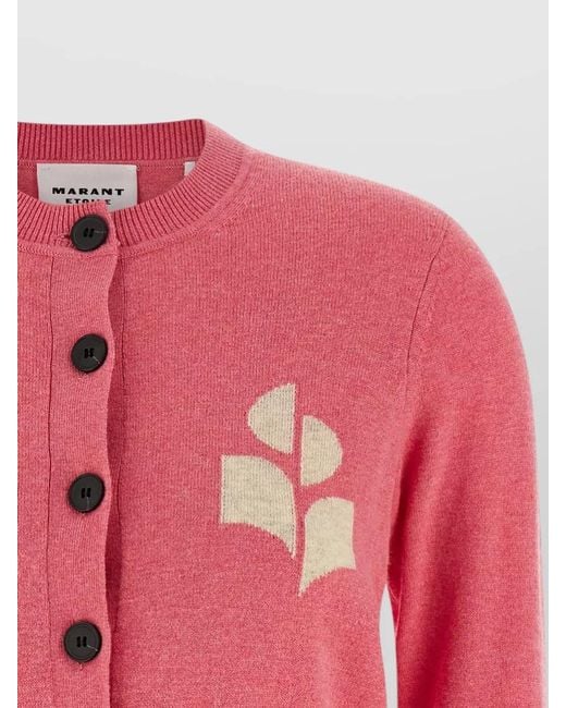 Isabel Marant Pink Ribbed Slim-Fit Cardigan