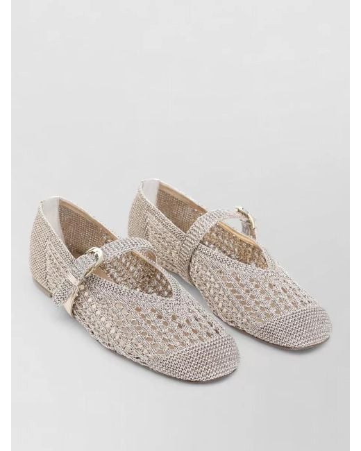 Stuart Weitzman Multicolor Leora Mary Jane Mesh Knit Ballerinas