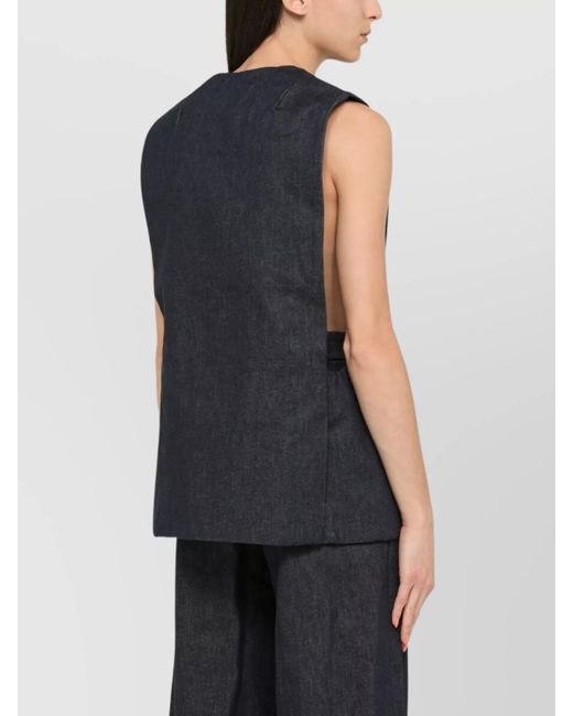 Amiri Blue Cotton Waistcoat
