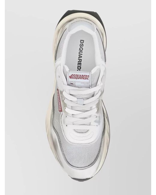 DSquared² White Paneled Low-Top Sneakers for men