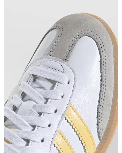 Adidas White Samba Og Sneakers Leather Upper Rubber Outsole