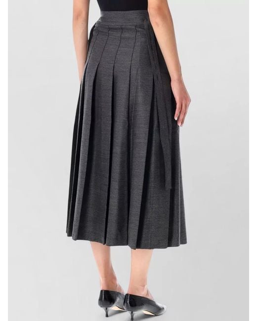 Rohe Black High Waisted Midi Pleated Wrap Skirt