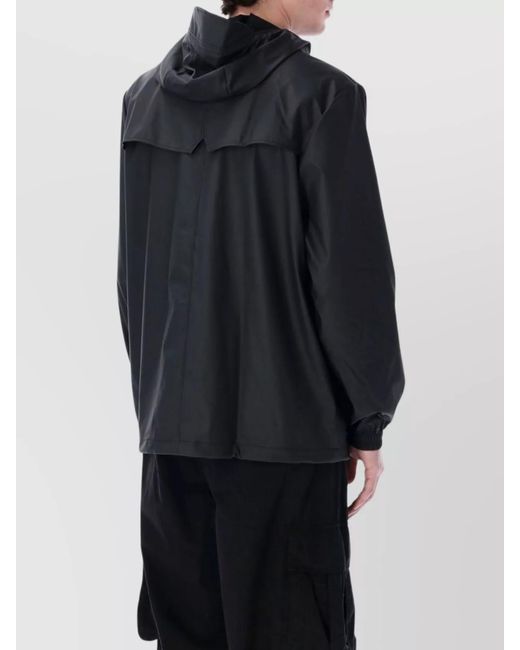 Rains Blue Storm Hooded Jacket Drawstring for men