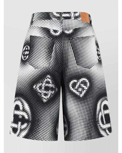 Casablanca Gray Perlescent Cotton Bermuda Shorts Belt Loops for men