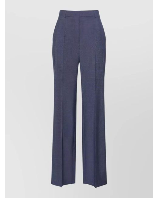 Max Mara Blue High Waist Tailored Wide Leg Trousers