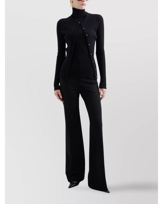 Dolce & Gabbana Black Ribbed Knit Buttoned Cardigan