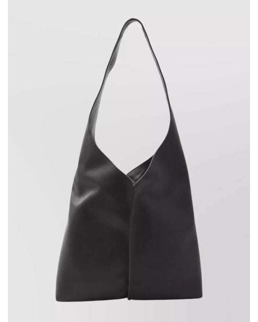 The Row Black Leather Small Shoulder Bag