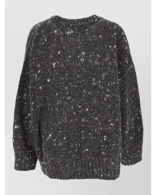 Alysi Gray Merino Wool Silk Loungewear Top
