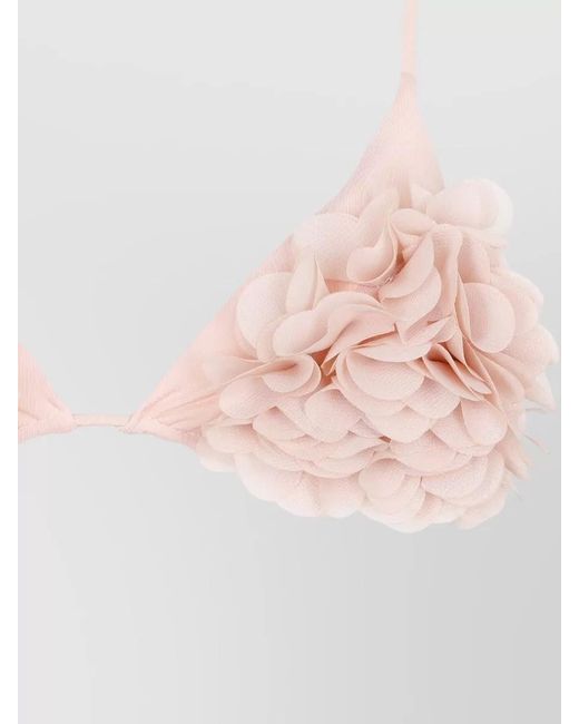 LaRevêche Pink Shayna Bikini Floral Applique Triangle Set