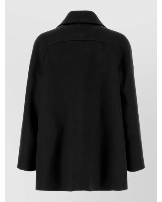 Valentino Garavani Black Virgin Wool Single Breasted Coat for men