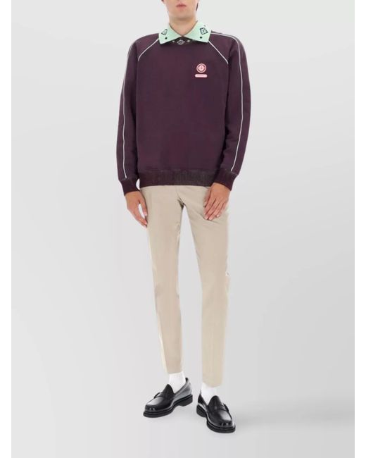 Casablanca Purple Organic Cotton Logo Sweatshirt for men
