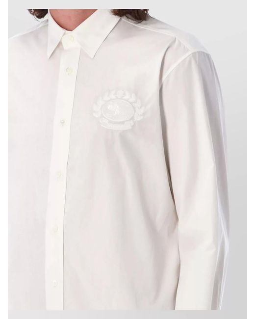 Burberry White Cotton Shirt for men