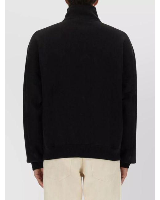 Jacquemus Black Cotton Logo Quarter-Zip Sweater for men