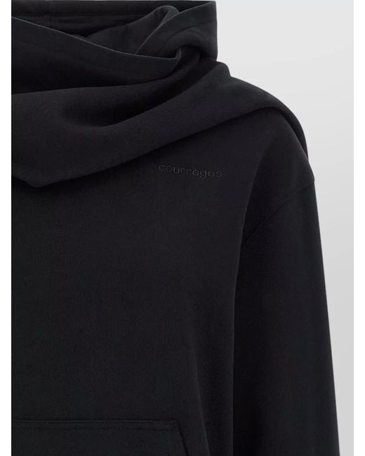 Courreges Black Cotton Hoodie
