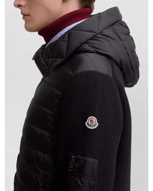 Moncler Blue Down Hooded Padded Zip-Up Cardigan for men