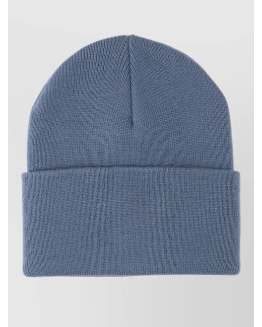 Carhartt Blue Casual Hat Folded Cuff Ribbed Knit for men