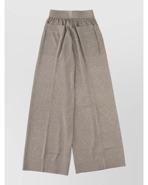 Circus Hotel White Tailored Pants Wide Leg Back Pockets
