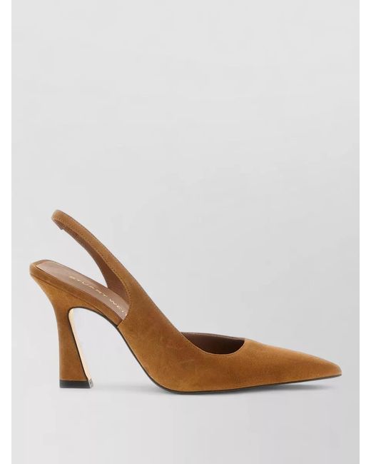 Stuart Weitzman Brown Vinnie Suede Slingback Pointed Toe Pumps