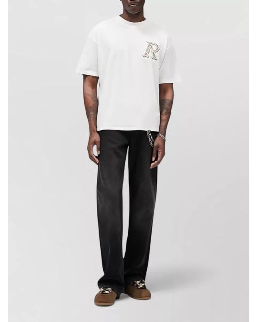 Represent White Relaxed Fit Crew Neck Short Sleeve T-Shirt for men