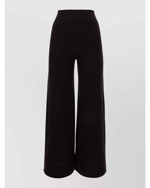 Vanisé Black Cashmere High Waist Wide Leg Pants