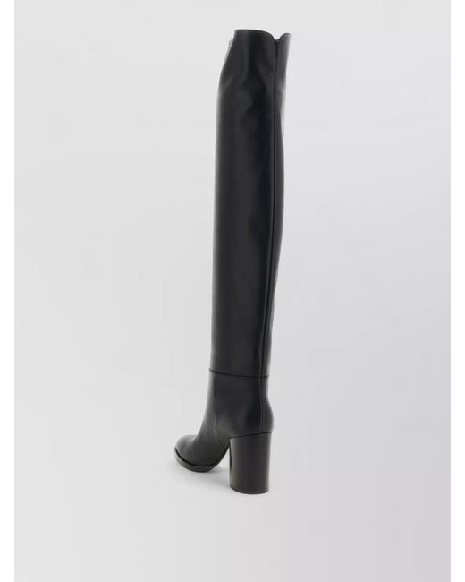Gianvito Rossi White Over The Knee Block Heel Boots