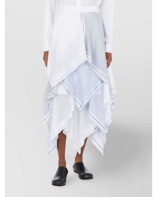 Moschino White Asymmetric Layered Handkerchief Skirt