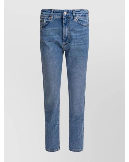 Sportmax Blue Denim Cropped Boyfriend Jeans