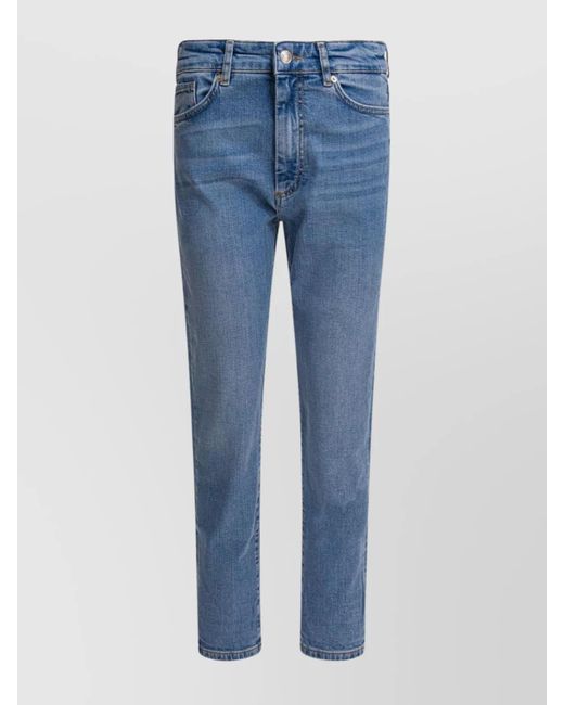 Sportmax Blue Denim Cropped Boyfriend Jeans