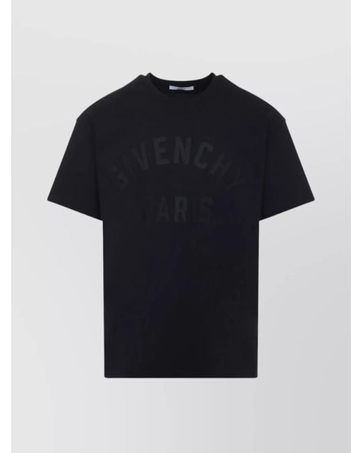 Givenchy Black Cotton Logo-Embroidered Short-Sleeve T-Shirt for men