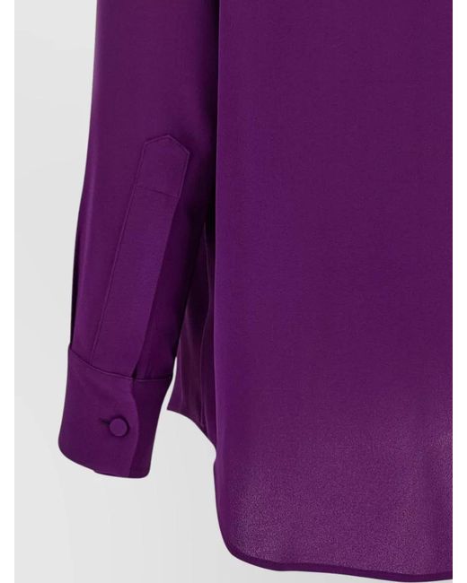Balenciaga Purple Long Sleeve Shirt Tie Neck Detail