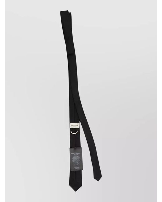Saint Laurent White Silk Monogram Tie for men