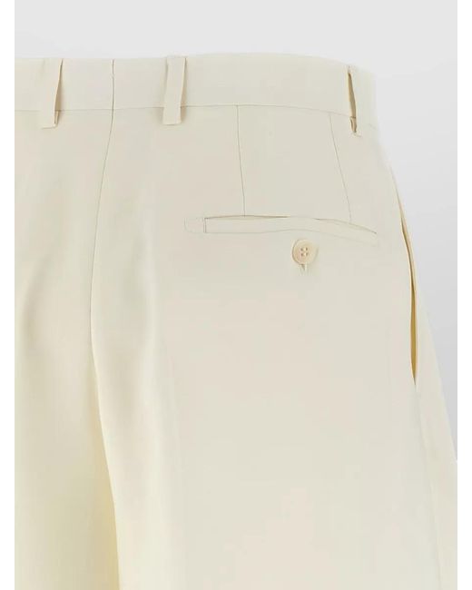 Brioni Natural Gaia Tailored Shorts Belt Loops Pockets