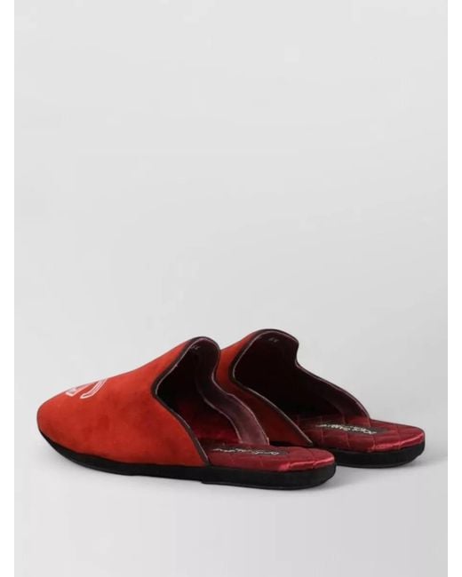 Dolce & Gabbana Red Suede Dg King House Slippers for men