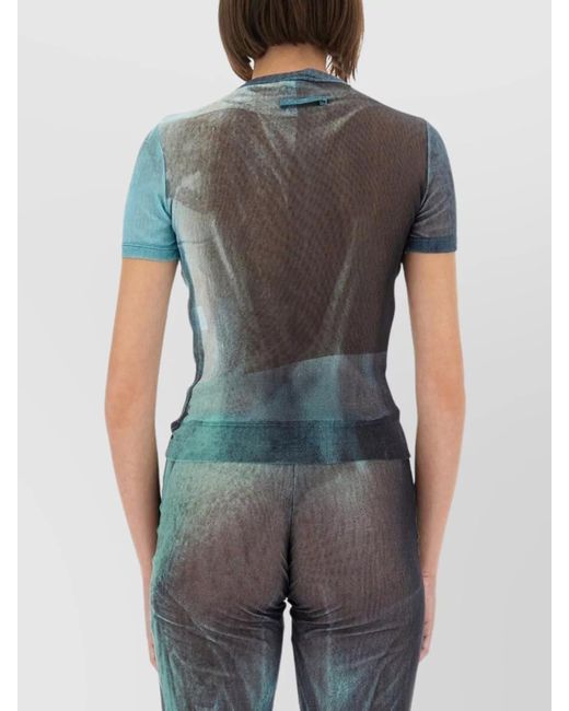 Jean Paul Gaultier Blue Mesh Water Print Baby T-Shirt