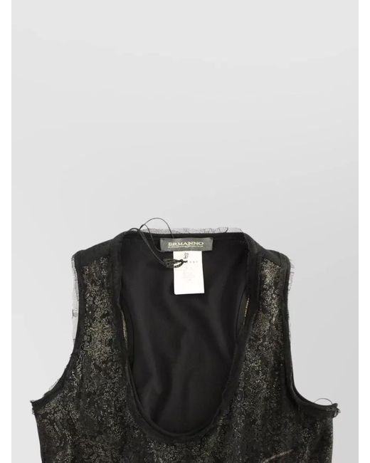 Ermanno Scervino Black Nylon Lace Mini Dress