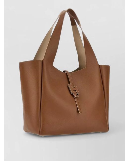 Hogan Brown Shoulder Bag Shopper Top Handle Design