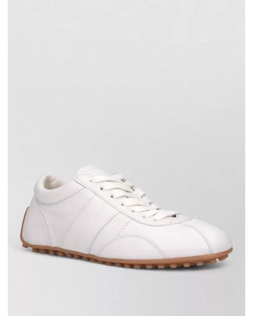 Tod's White Low Top Sneakers Rubber Sole Stitching